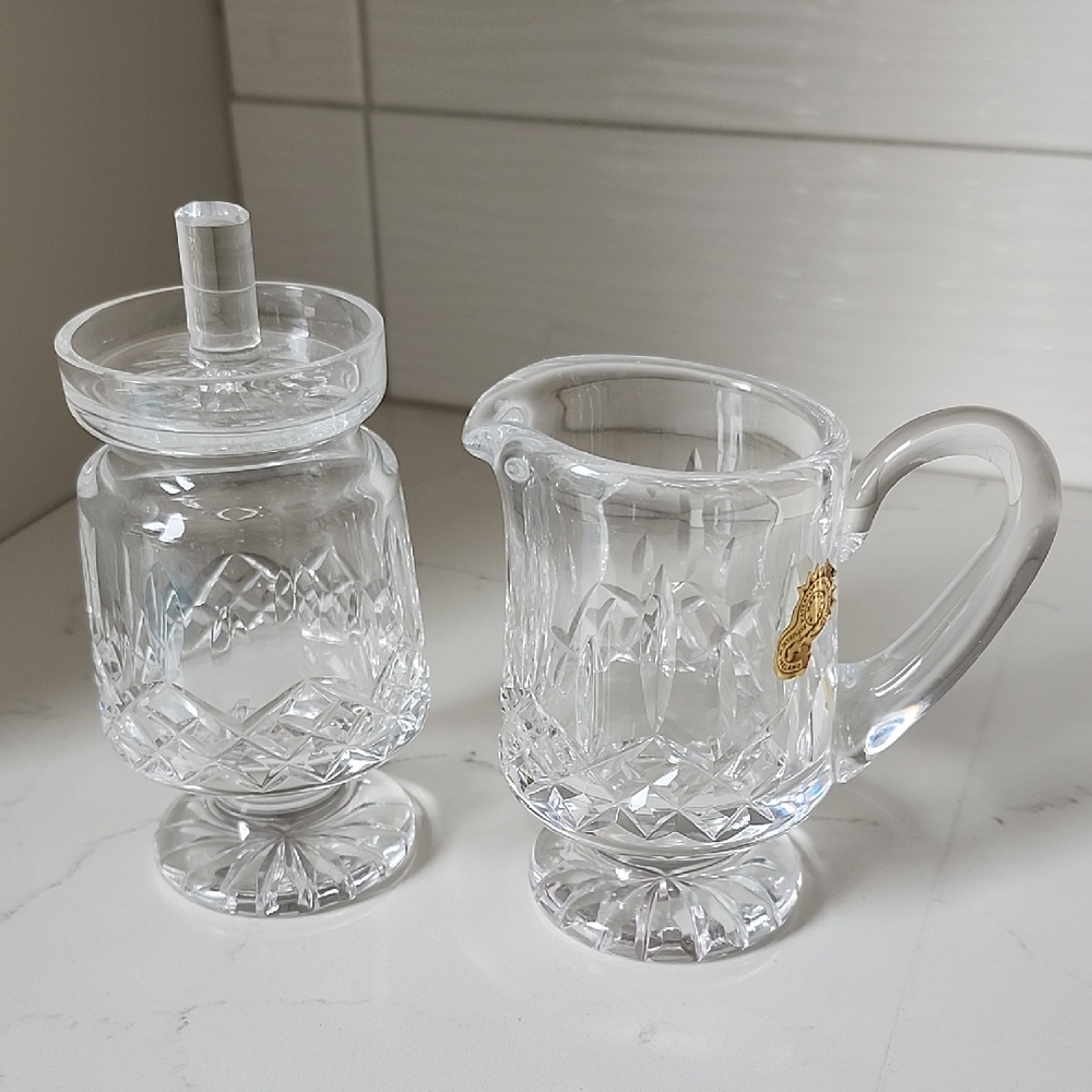 Vintage - Waterford Lismore Jam Jar & Creamer